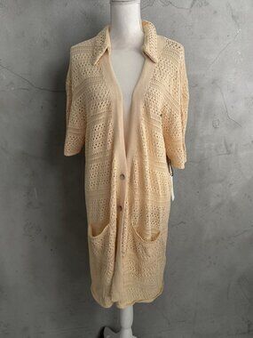HONOR THE GIFT Beige Knit Sweater Coverup Dress Size Medium NEW NWT